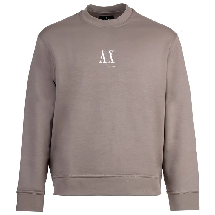 ARMANI EXCHANGE Sudadera marrón claro / blanco