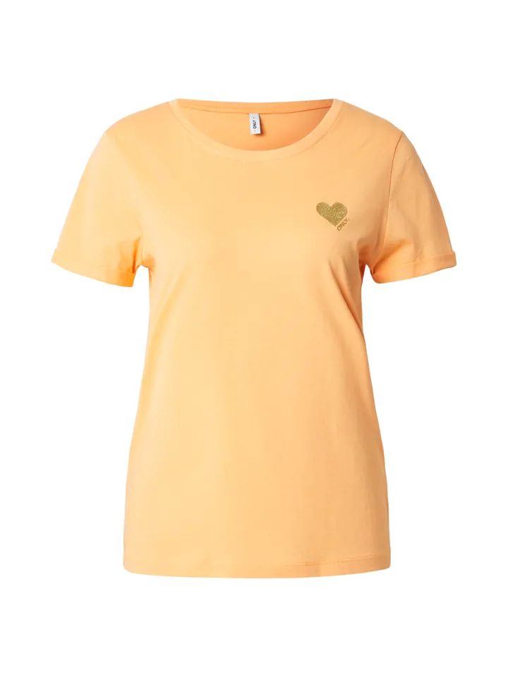 ONLY Camiseta 'ONLKITA' oro / naranja pastel