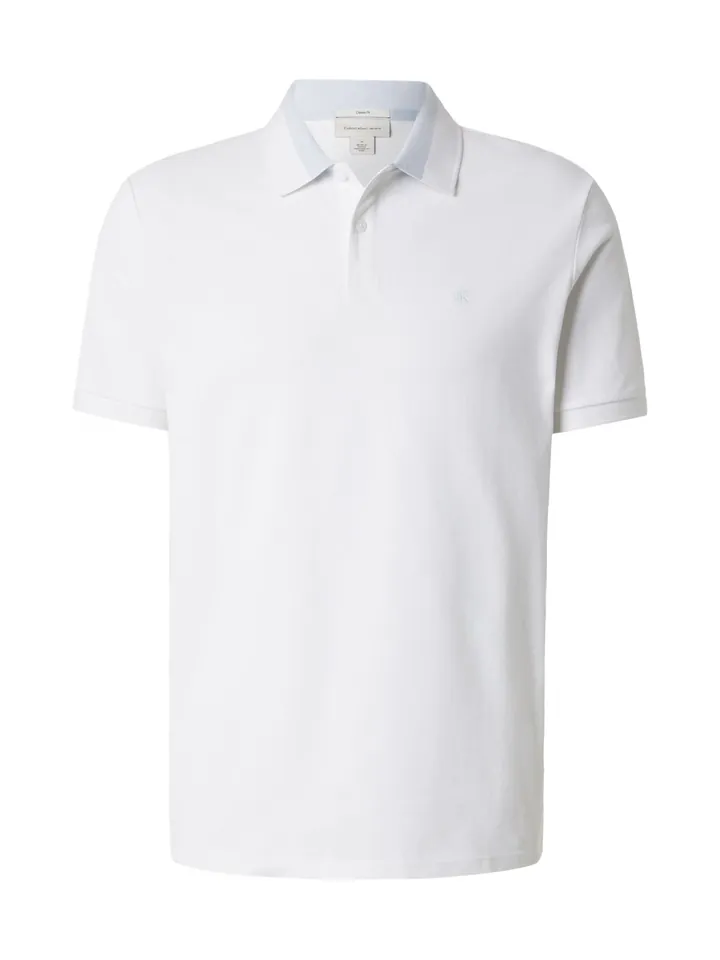 Calvin Klein Jeans Camiseta 'Colour-blocked Collar'  blanco