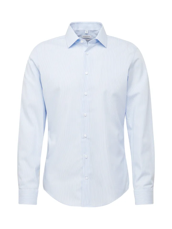 SEIDENSTICKER Camisa de negocios azul claro / blanco