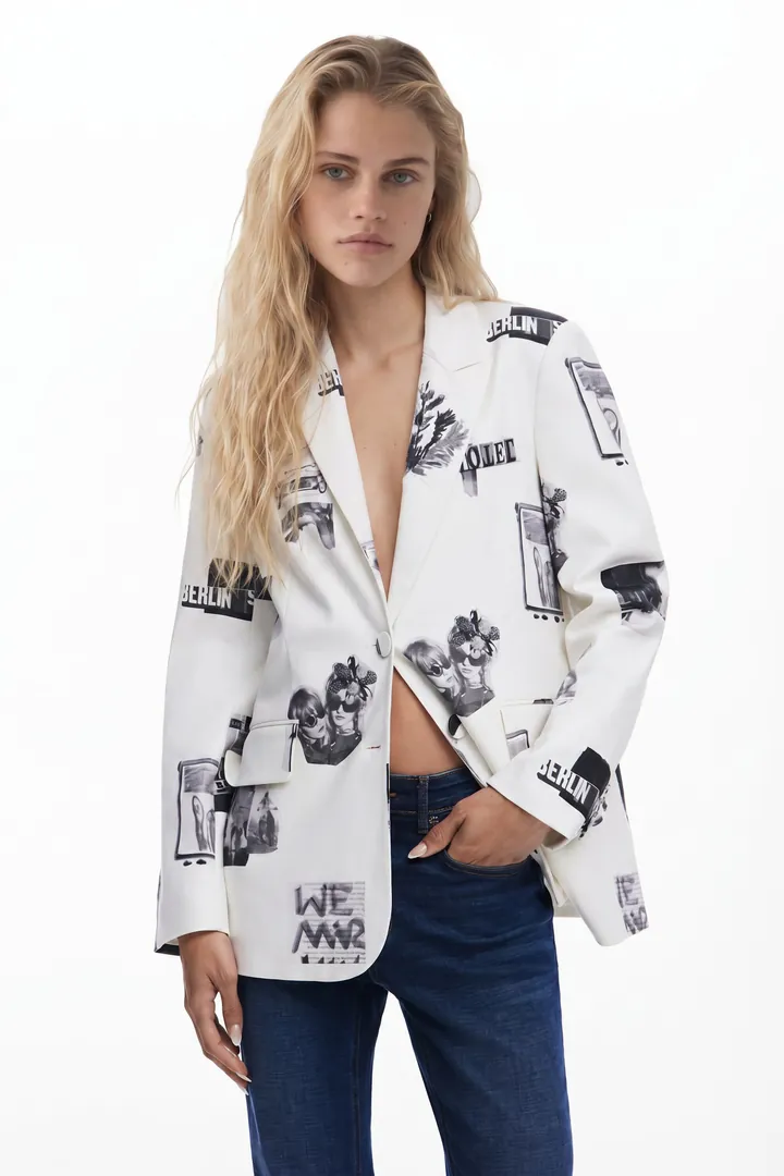 Desigual, Americana collage, Algodon, Blanco, L