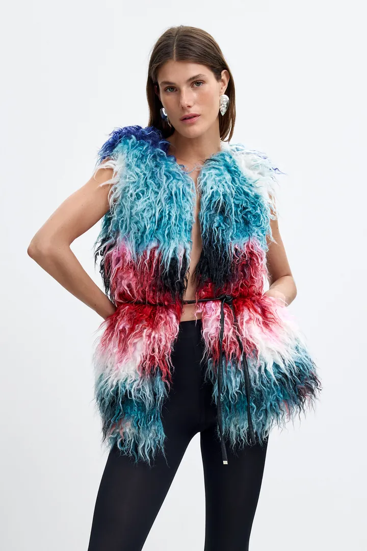 Desigual, Chaleco Pelo Sintético M.C. Lacroix, Mujer, L