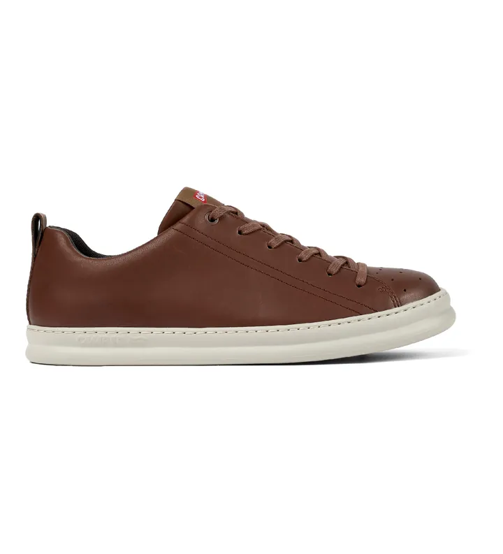 Camper para hombre. K100226-140 Zapatillas de piel Runner Four marrón (39), Plano, 1 a 3cm, Cordones, Casual, Sostenible