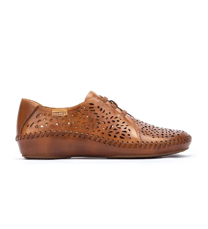 Pikolinos para mujer. 655-4783 Zapatos de piel P.Vallarta marrón (36), Plano, Cordones, Casual