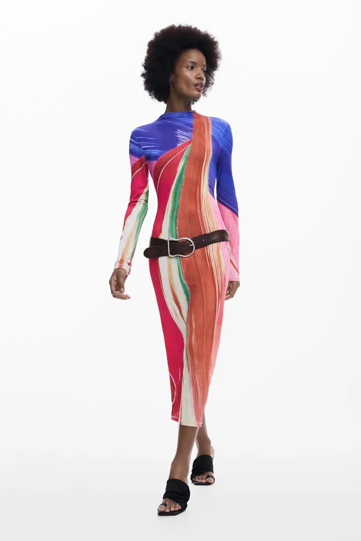 Desigual, Vestido punto arty, Mujer, Poliester, L