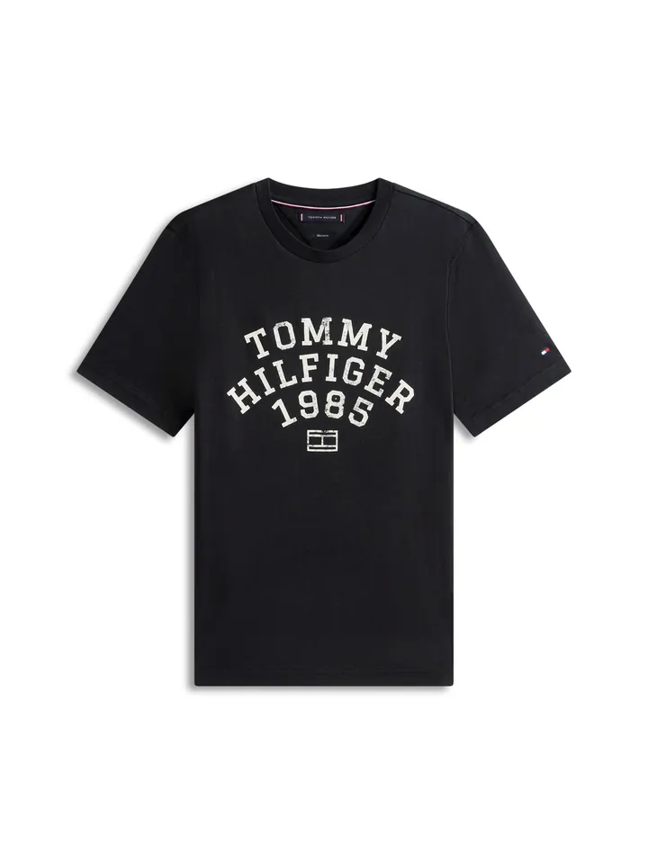 TOMMY HILFIGER Camiseta 'ARCH' negro / blanco