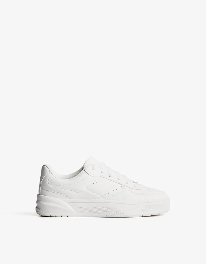Bershka Zapatillas Deportivas Básicas Mujer 34 Blanco