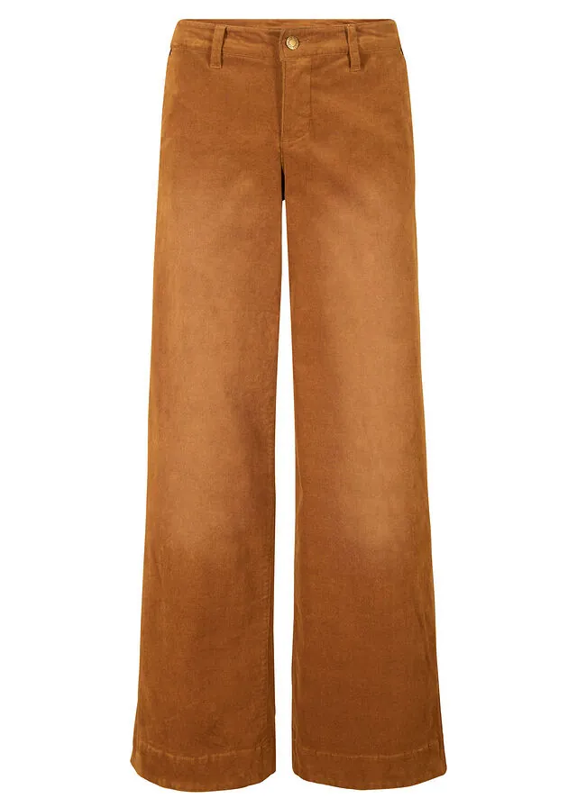 Pantalón de pana elástico de corte ancho