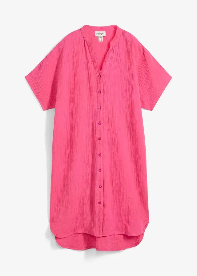 Vestido camisero de algodón puro