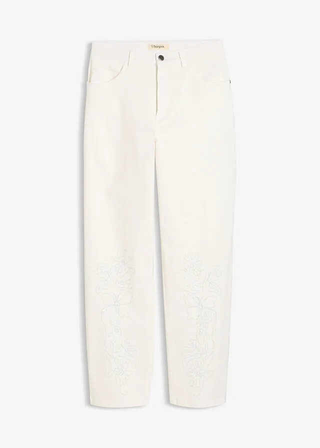 Pantalón con corte barrel de mezcla de algodón