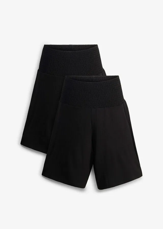 Pantalón corto vaporoso de punto para durante y después del embarazo (2 unidades)