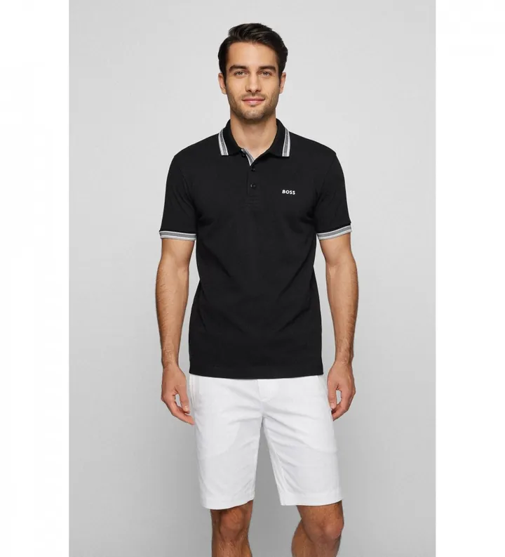 BOSS para hombre. 50469055 Polo Paddy negro (M), Casual, Algodón, Manga corta