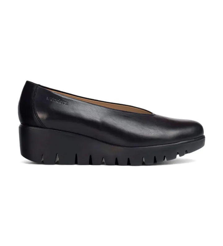 Wonders para mujer. C-33100 Mocasines de piel Fly negro (36), 3 a 5cm, Ninguno, Casual