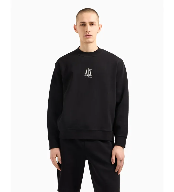 A|X Armani Exchange para hombre. XM000368AF10818UC001 Sudadera Lisa negro (XL), Casual, Algodón