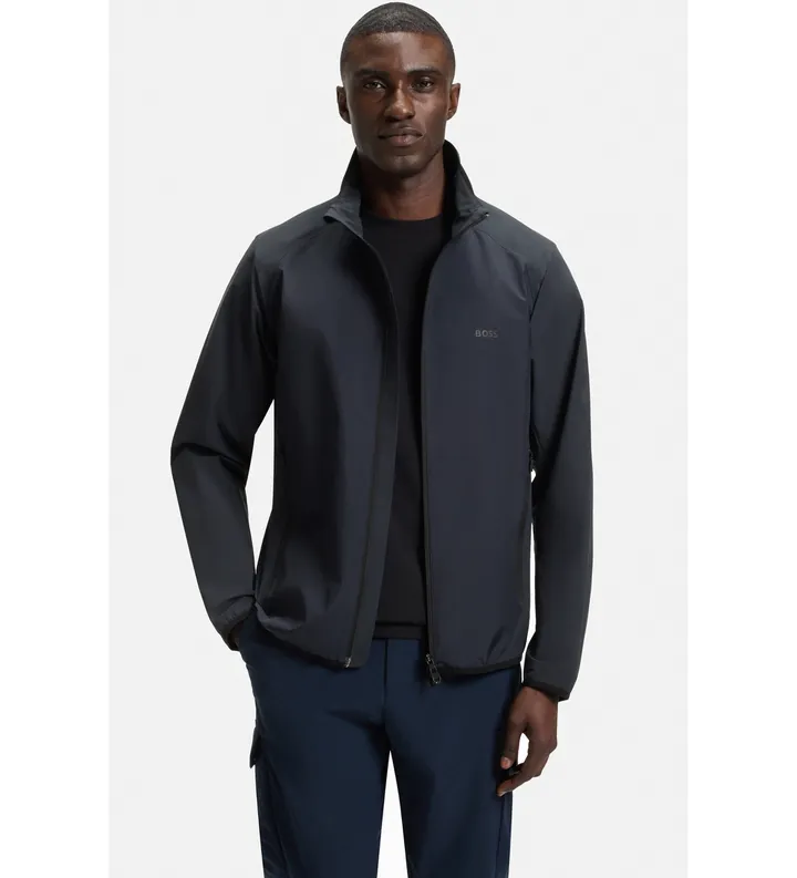 BOSS para hombre. 50533773 Chaqueta en popelín superelástico marino (L), Casual, Poliéster