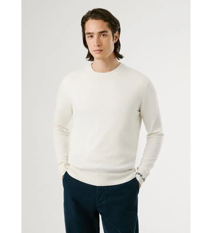 Pepe Jeans para hombre. PM7000013 Jersey Andre blanco (L), Casual, Algodón
