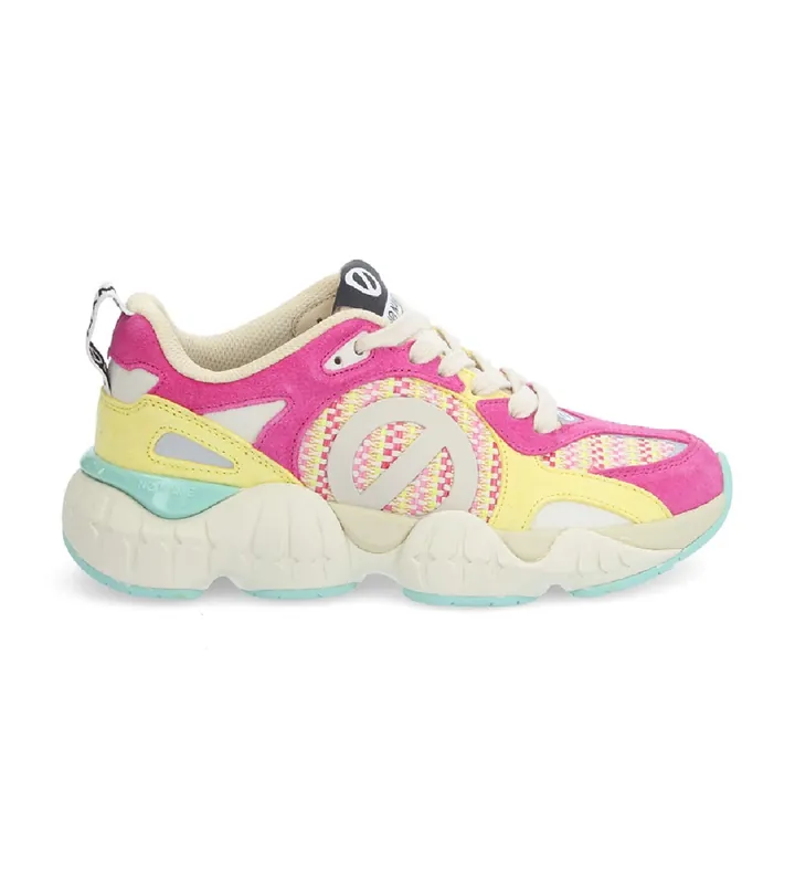 NO NAME para mujer. PNVKSGR Zapatillas de Piel Krazee Runner rosa (37), Plano, 1 a 3cm, Cordones, Casual