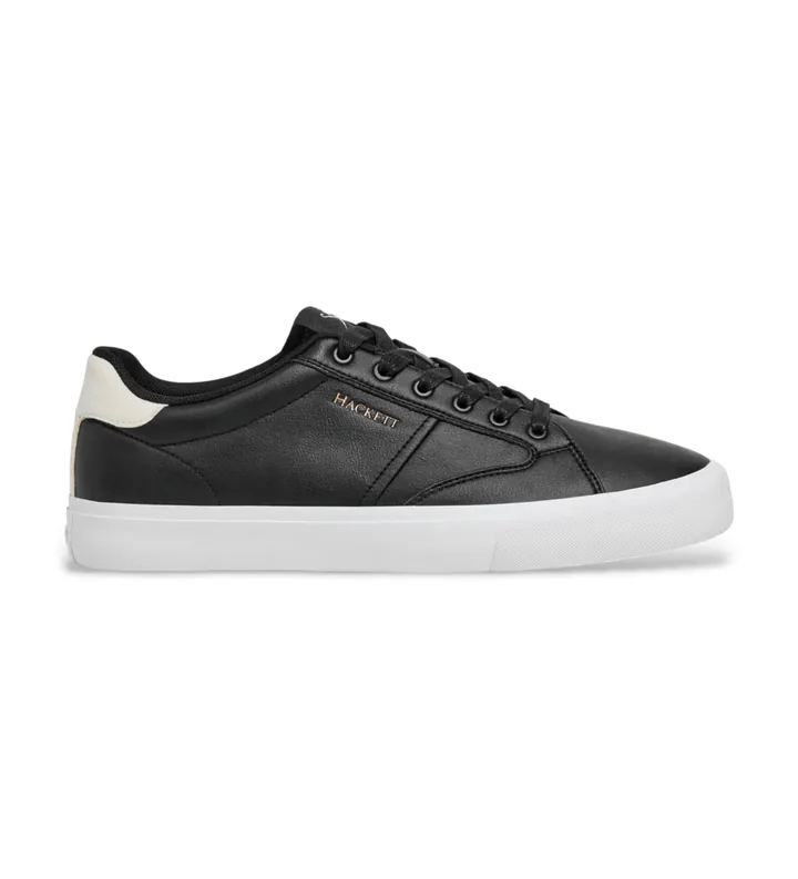 Hackett London para hombre. HMS200066 Zapatillas de Piel Blake Adventure negro (40), Plano, Cordones, Casual