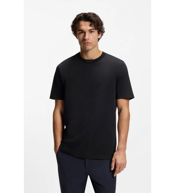 BOSS para hombre. 50554862 Camiseta Cuello Redondo marino (L), Casual, Algodón, Manga corta
