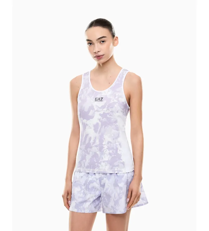 EA7 para mujer. 7W000929_AF14524 Top Ventus7 lila (L), Casual, Deportivo, Poliamida, Sin mangas / Tirantes
