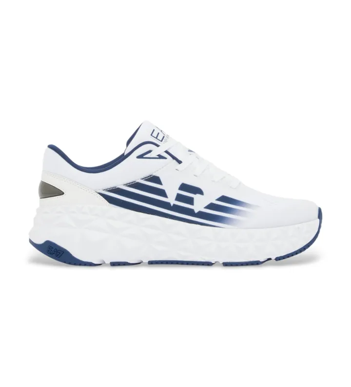 EA7 unisex. X8X239_XK432 Zapatillas Kobra blanco, azul (39 1/3), Plano, 1 a 3cm, Cordones, Casual, Deportivo, Multideporte