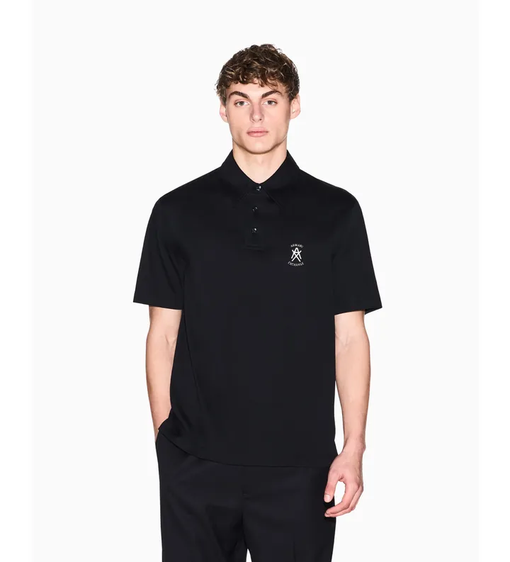 A|X Armani Exchange para hombre. XM002209AF10364UC001 Polo Shirt premium negro (L), Casual, Algodón, Manga corta