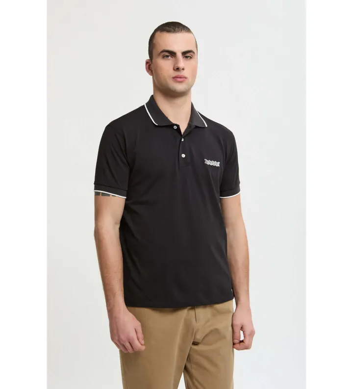 Baracuta para hombre. BRPOL0020UT2769 Polo Logo negro (L), Casual, Algodón, Manga corta