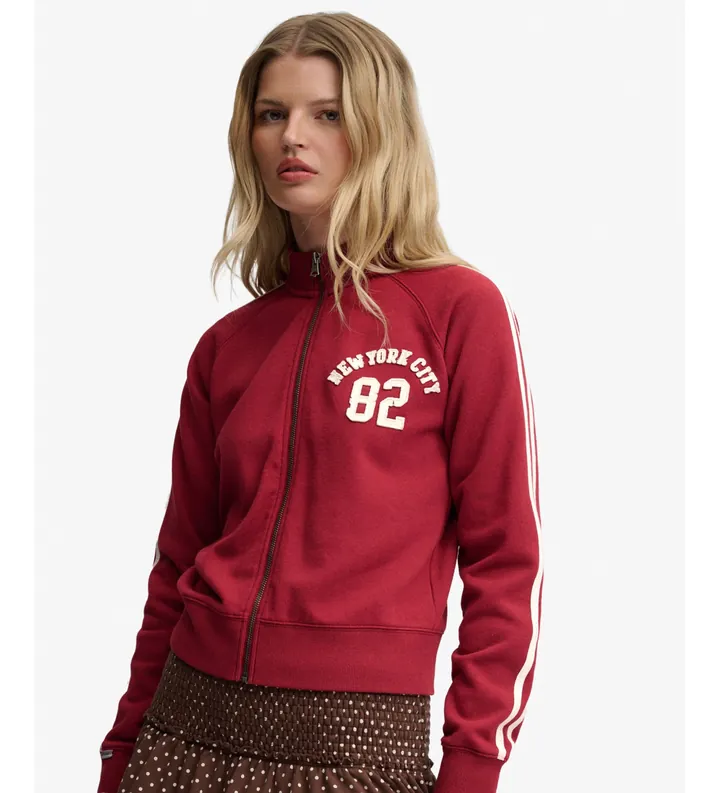 Superdry para mujer. W2012714A Sudadera Athletic Applique burdeos (L), Casual, Algodón