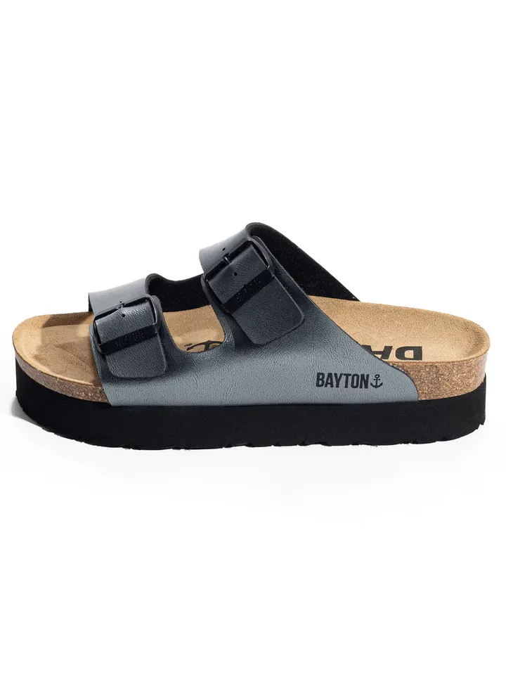 Bayton Zapatos abiertos 'JAPET' gris plateado / negro