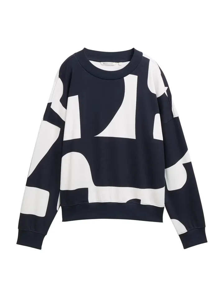 TOM TAILOR DENIM Sudadera  navy / blanco