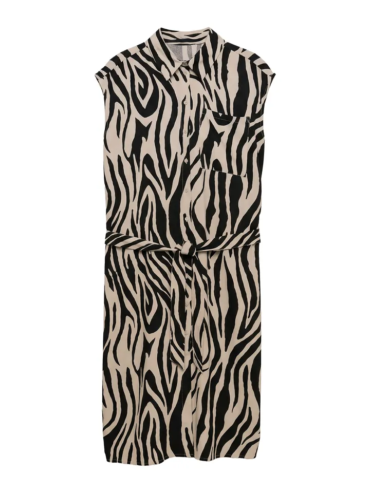 VERO MODA Vestido camisero 'VMMYMILO' gris plateado / negro