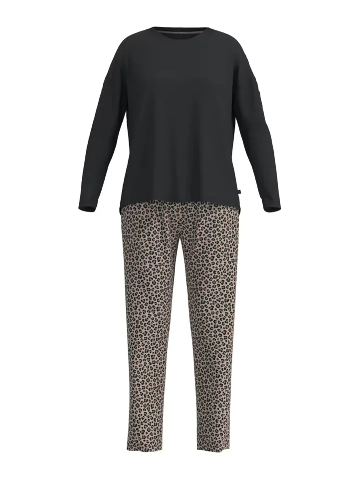 TOM TAILOR Pijama marrón / capuchino / negro