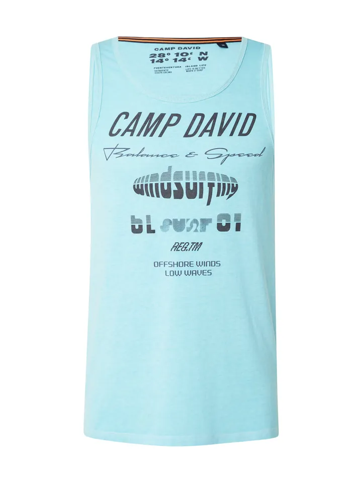CAMP DAVID Camiseta 'Windsurfing' aqua / negro