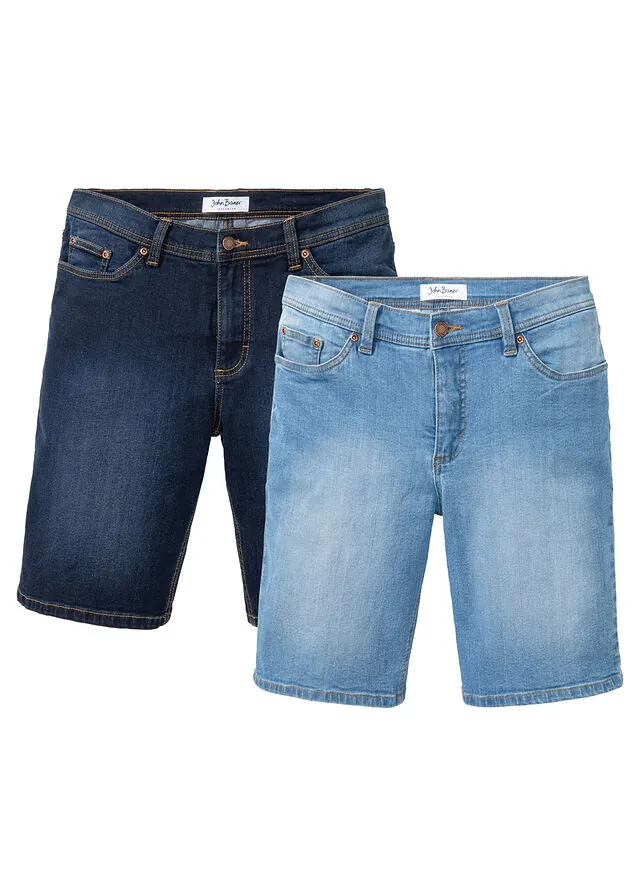 Bermudas vaqueras elásticas con corte normal (2 unidades)