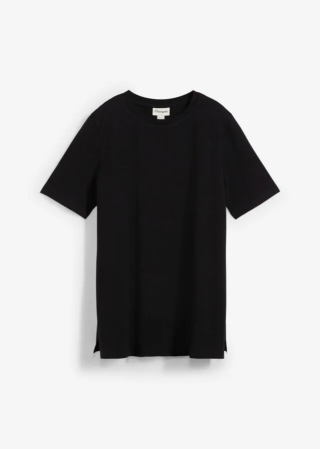 Camiseta premamá y de lactancia 2 en 1 de algodón orgánico con aberturas laterales