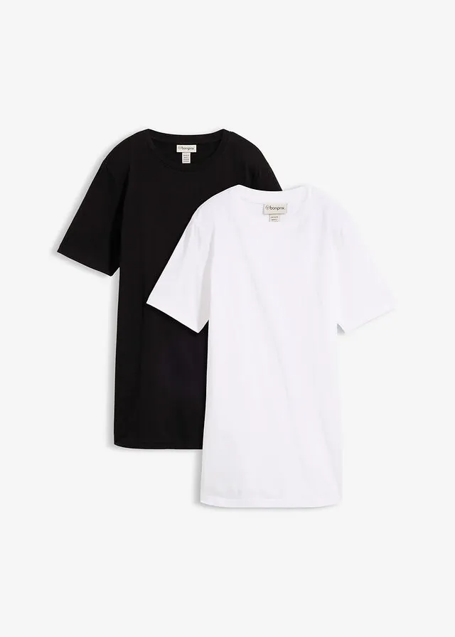 Camiseta larga de algodón orgánico puro (2 unidades)