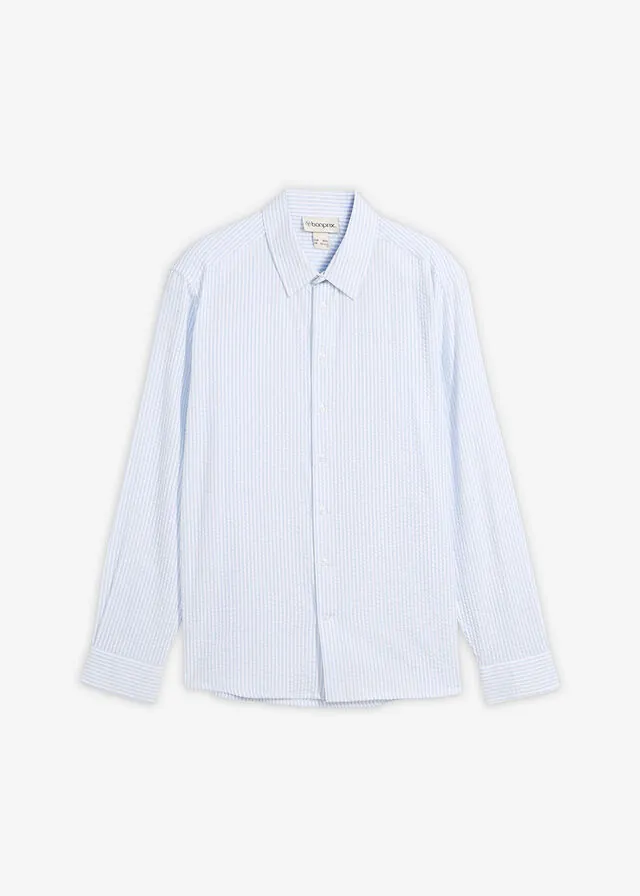 Camisa de milrayas de algodón con corte regular