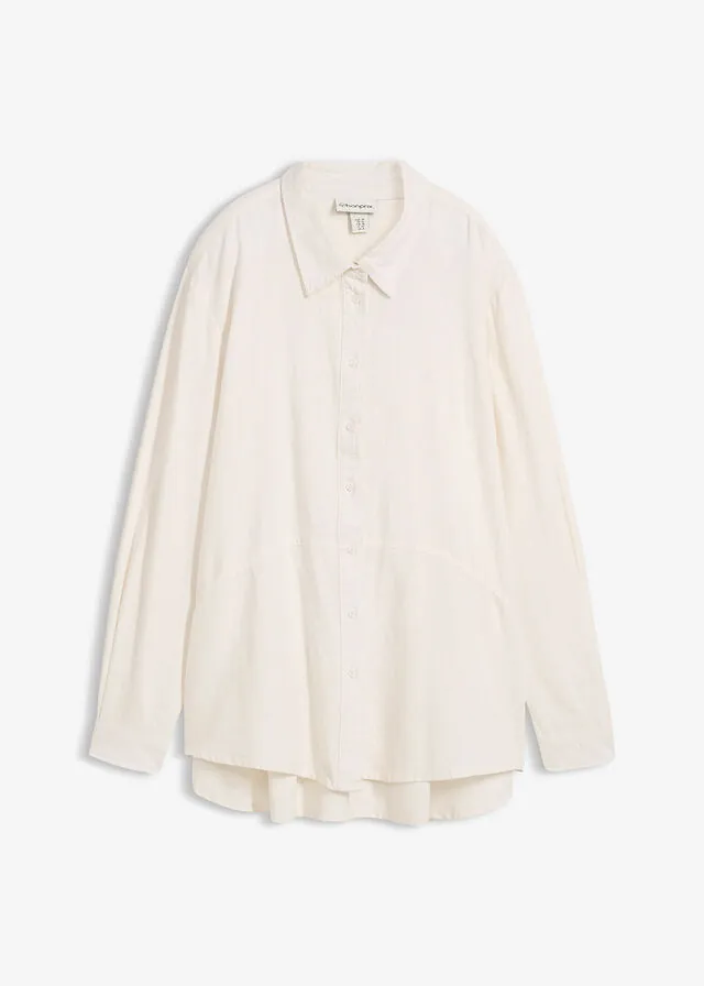 Blusa holgada de mezcla de lino