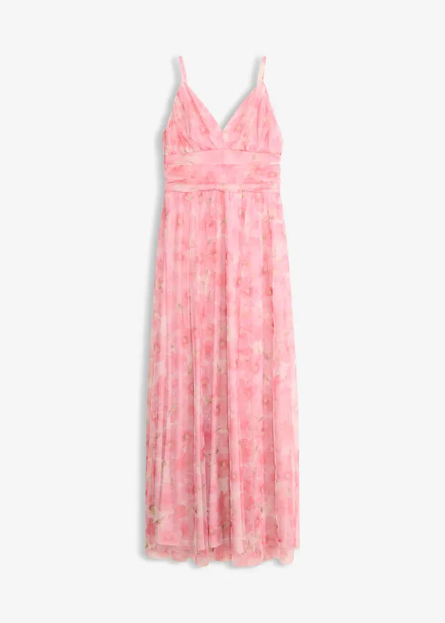 Vestido largo de tul delicado con drapeado
