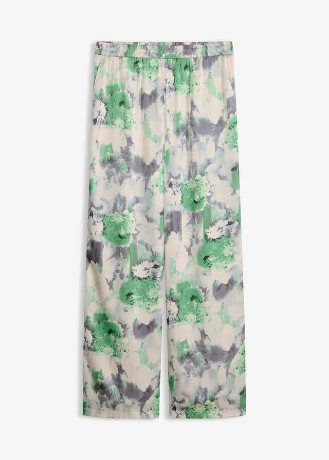 Pantalón ancho con aspecto satinado