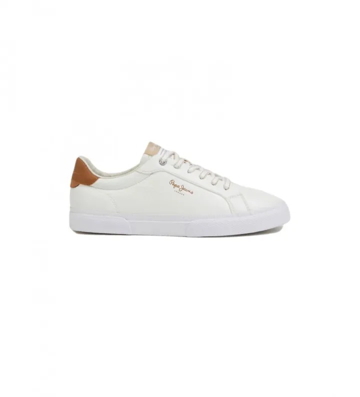 Pepe Jeans para mujer. PLS31445 Zapatillas Clásicas Kenton Max blanco (36), Plano, Cordones, Casual