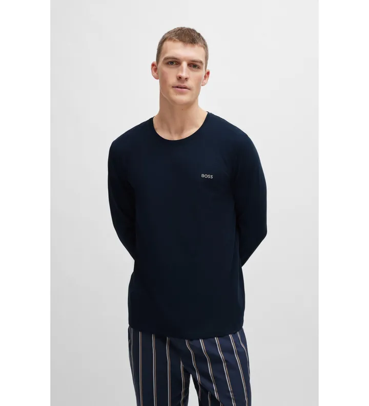 BOSS para hombre. 50515390 Camiseta Mix&Match marino (L), Homewear, Algodón, Manga larga