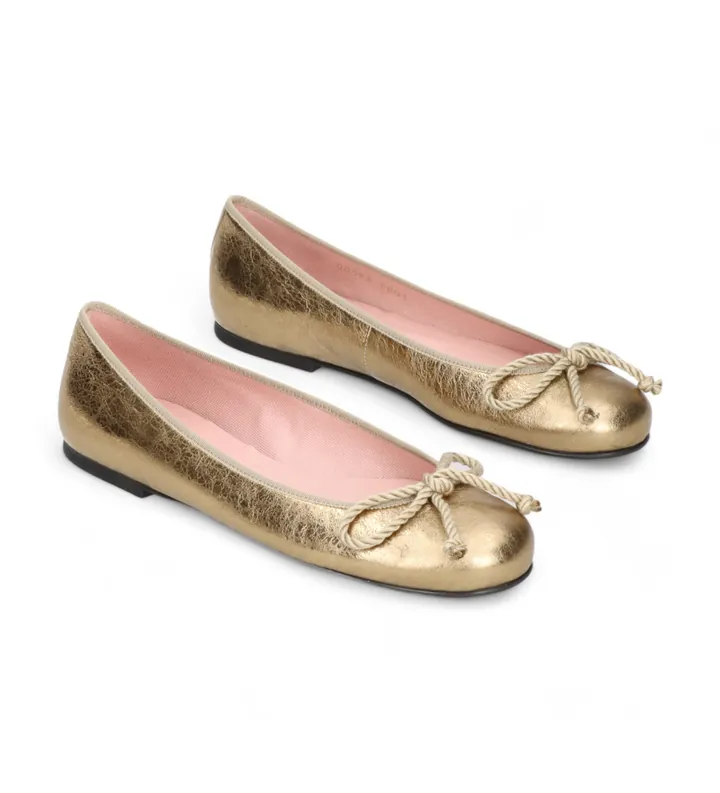 Pretty Ballerinas para mujer. 35663 Bailarinas Rosario dorado (36), Tela, Plano, 1 a 3cm, Ninguno, Casual
