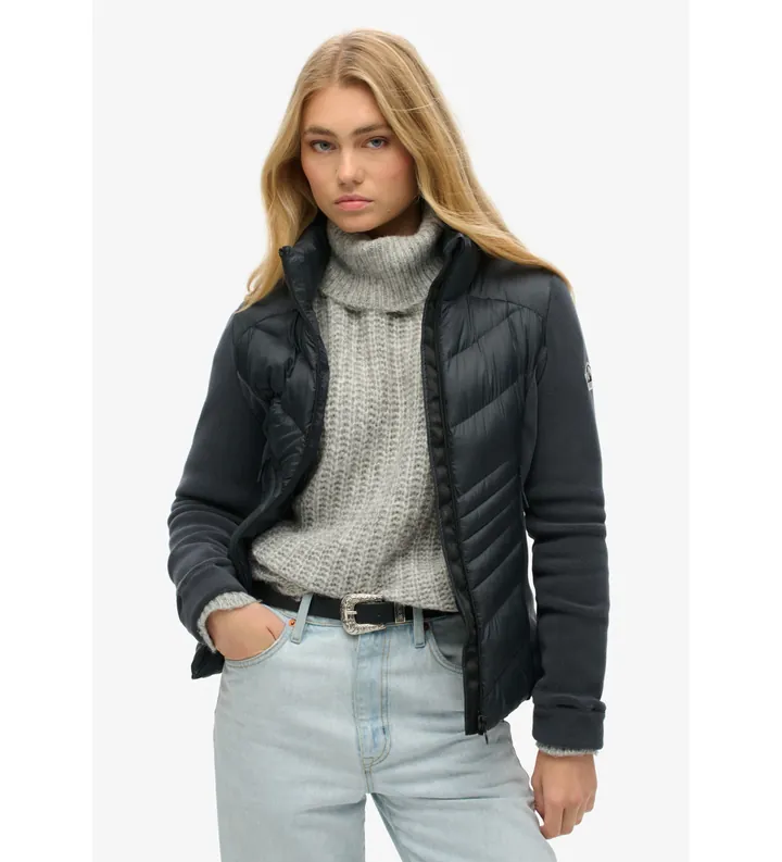 Superdry para mujer. W5011822A Chaqueta polar Storm marino (L), Casual, Poliéster Reciclado, Sostenible