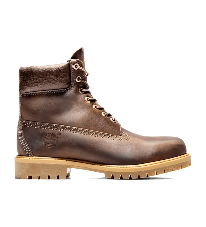 Timberland para hombre. TB1270972141 Botas de piel impermeables con cierre de cordones 6 Inch Premium marrón oscuro (44.5 W), Plano, Casual