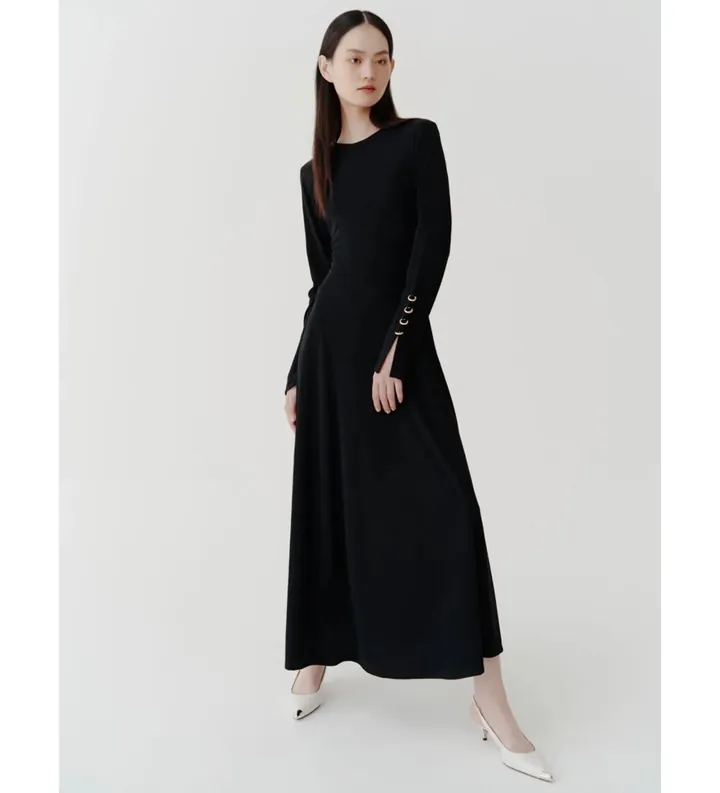 Marella para mujer. 2513621013200 Vestido de manga larga Soledad negro (M), Casual, Fiesta, Poliéster