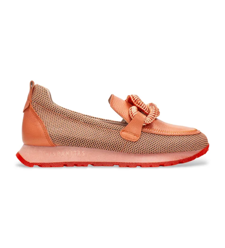 Hispanitas para mujer. HV254065 Zapatillas Kansas coral (36), Piel, Plano, Ninguno, Casual
