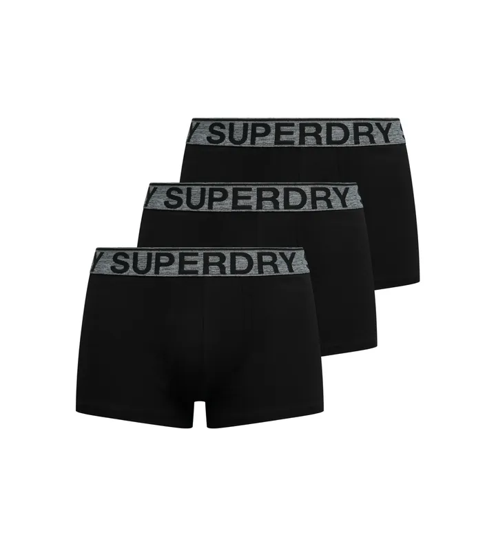 Superdry para hombre. M3110450B Pack de 3 Bóxers Marca negro (L), Homewear, Algodón