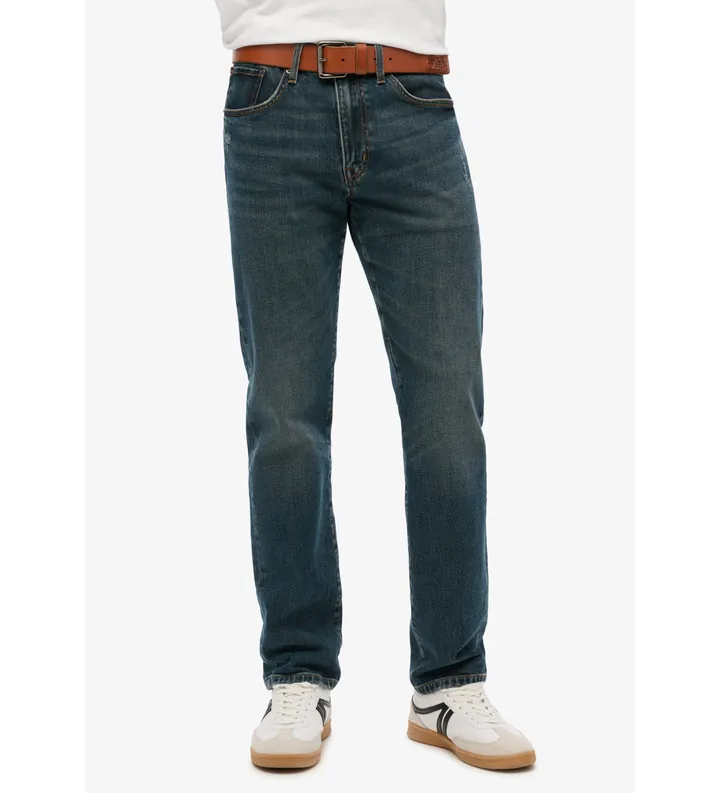 Superdry para hombre. M7010887A Jeans Vintage Slim Straight azul (33/30), Casual, Algodón, Denim