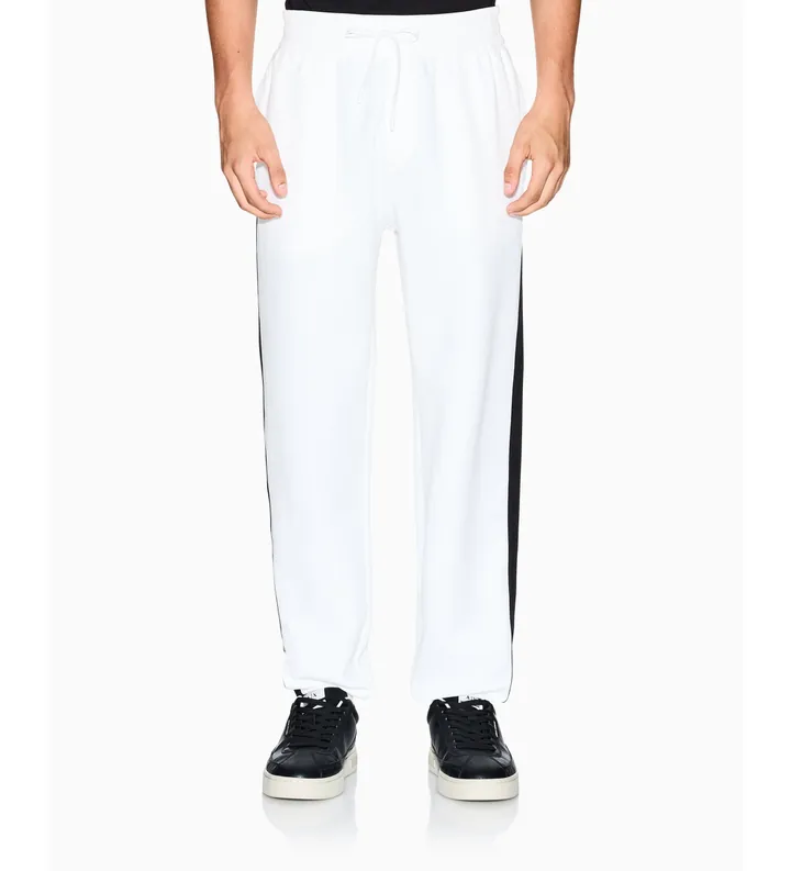 A|X Armani Exchange para hombre. XM001301AF10818U0009 Pantalón con Rayas blanco (L), Casual, Algodón